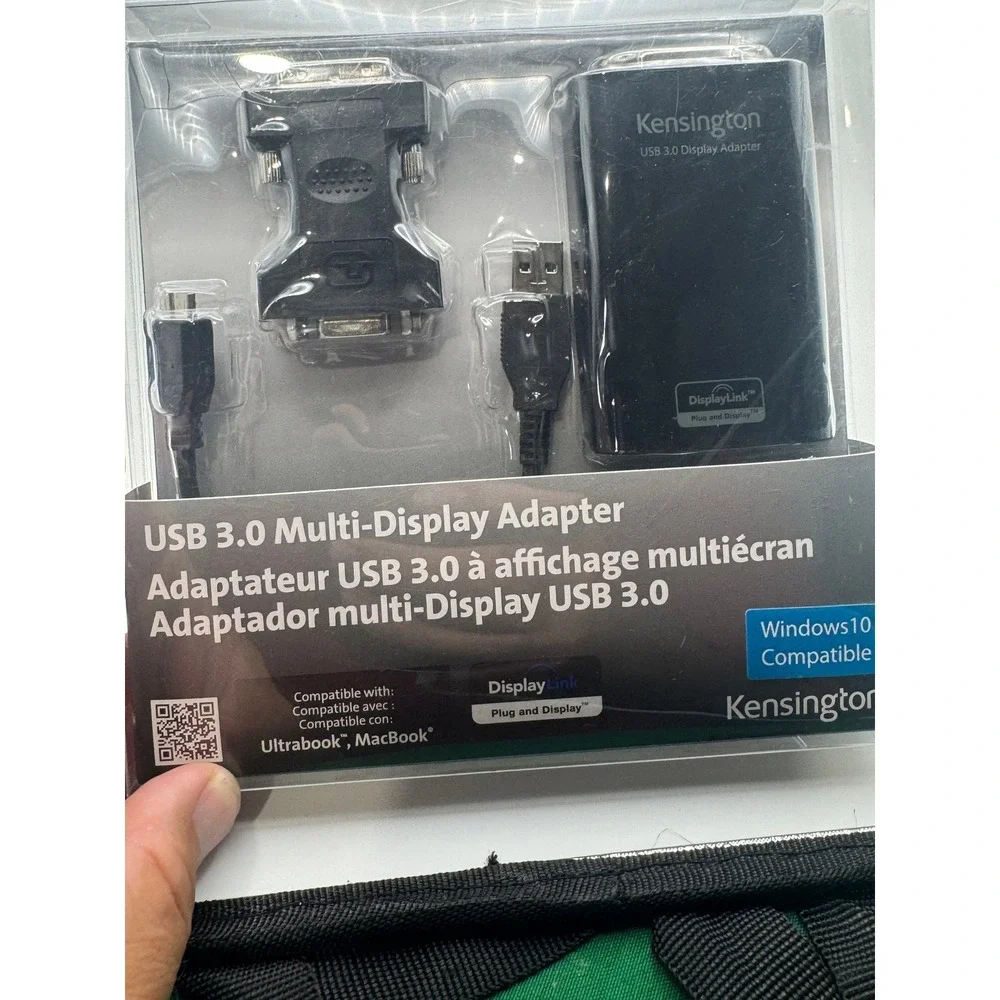 Kensington A1520A USB 3.0 Multi-Display Adapter DVI VGA 1080p Black New